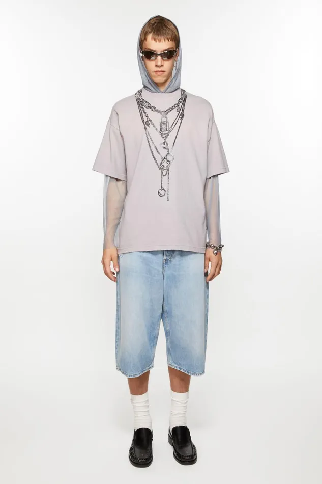 Men Denim Shorts 8211 Loose Fit Light Blue Acne Studios Shorts