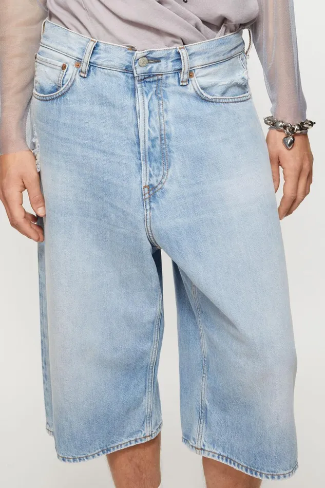 Men Denim Shorts 8211 Loose Fit Light Blue Acne Studios Shorts