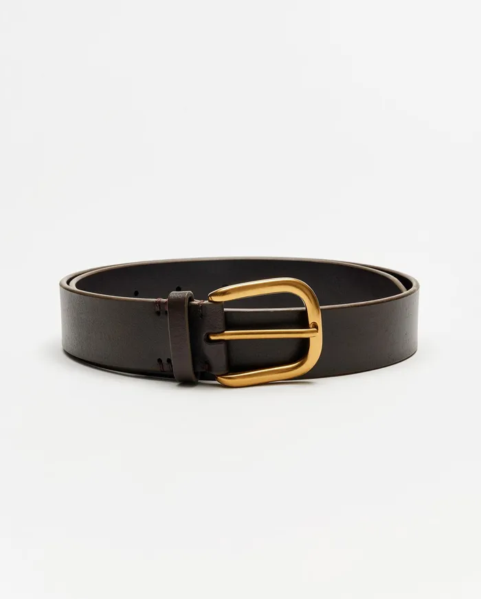Men Distressed Leather Belt Cinnamon Billy Reid Suiting