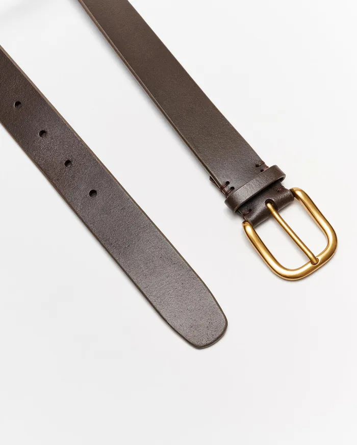 Men Distressed Leather Belt Cinnamon Billy Reid Suiting