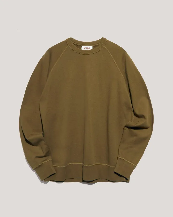 Men Earth Shrank Sweatshirt Olive YMC Tops and TShirts