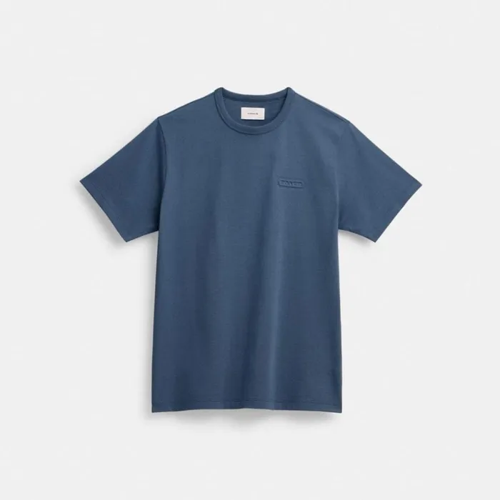 Men Essential T Shirt Blue Coach Tops and Bottoms