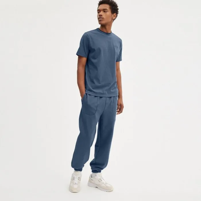 Men Essential T Shirt Blue Coach Tops and Bottoms