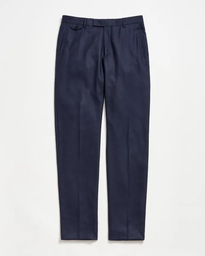 Men Flat Front Trouser Dark Navy Billy Reid Suiting