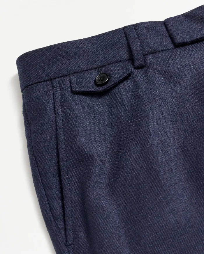 Men Flat Front Trouser Dark Navy Billy Reid Suiting