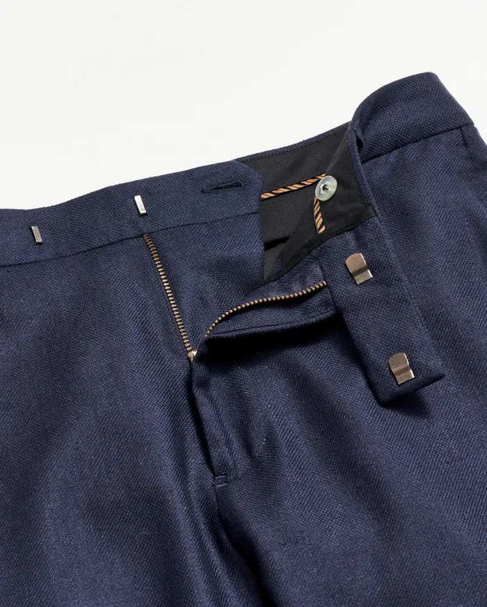 Men Flat Front Trouser Dark Navy Billy Reid Suiting