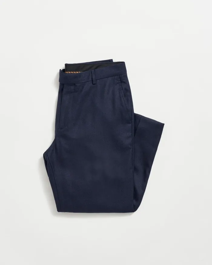 Men Flat Front Trouser Dark Navy Billy Reid Suiting