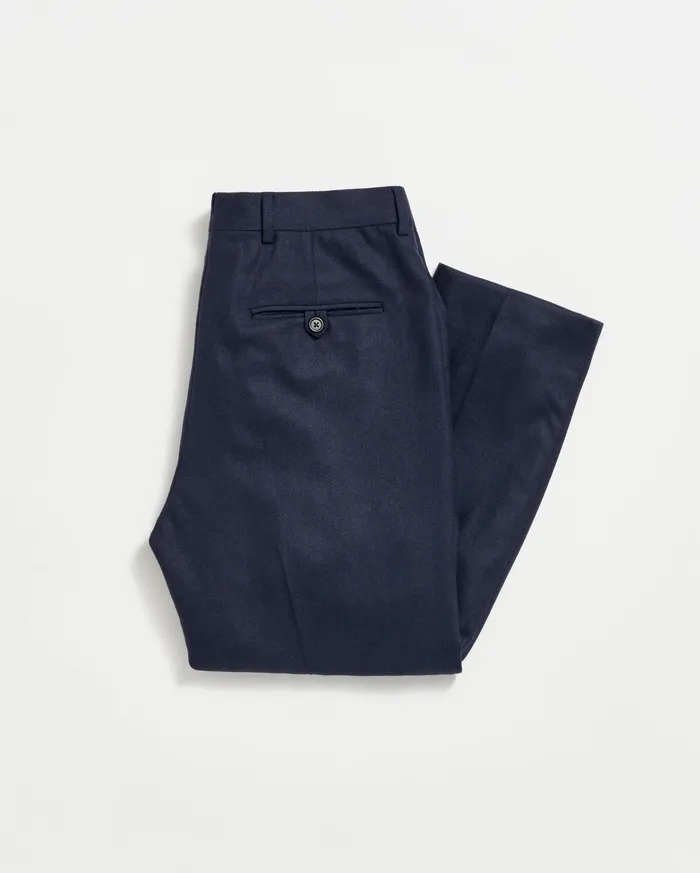 Men Flat Front Trouser Dark Navy Billy Reid Suiting