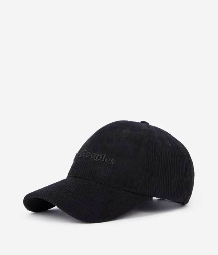 Men Hats and Scarves THE KOOPLES Black Corduroy Cap