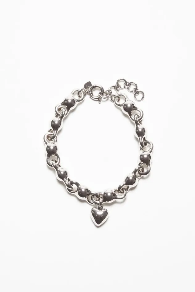 Men Heart Charm Necklace Antique Silver Acne Studios Jewellery