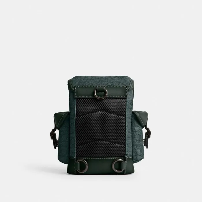 Men Hitch Backpack 13 In Micro Signature Jacquard Amazon Green Coach Backpacks