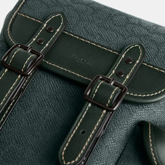 Men Hitch Backpack 13 In Micro Signature Jacquard Amazon Green Coach Backpacks