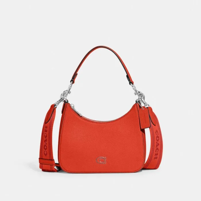 Men Hobo Crossbody With Signature Canvas Detail Sun Orange Coach Messenger and Crossbody