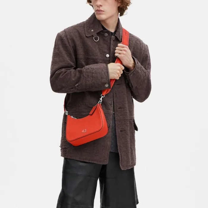 Men Hobo Crossbody With Signature Canvas Detail Sun Orange Coach Messenger and Crossbody Men Hobo Crossbody With Signature Canvas Detail Sun Orange Coach Messenger and Crossbody