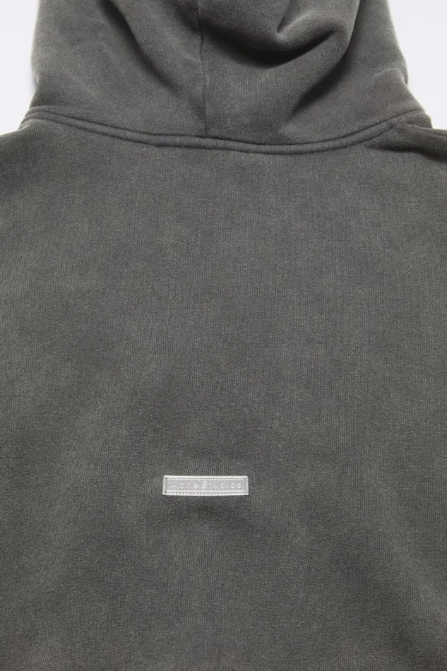 Men Hooded Sweater Logo Patch Faded Black Acne Studios Sweatshirts