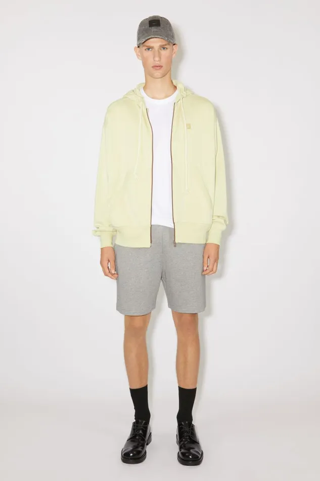 Men Hooded Zip Sweater Sandgreen Acne Studios Sweatshirts