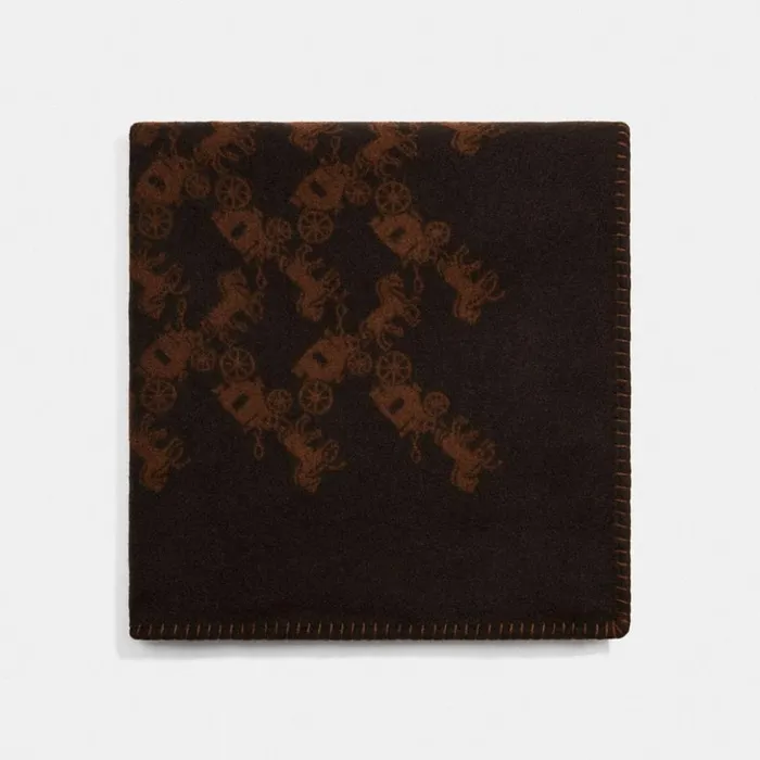 Men Horse And Carriage Print Blanket Scarf Chestnut Coach Hats Scarves and Gloves