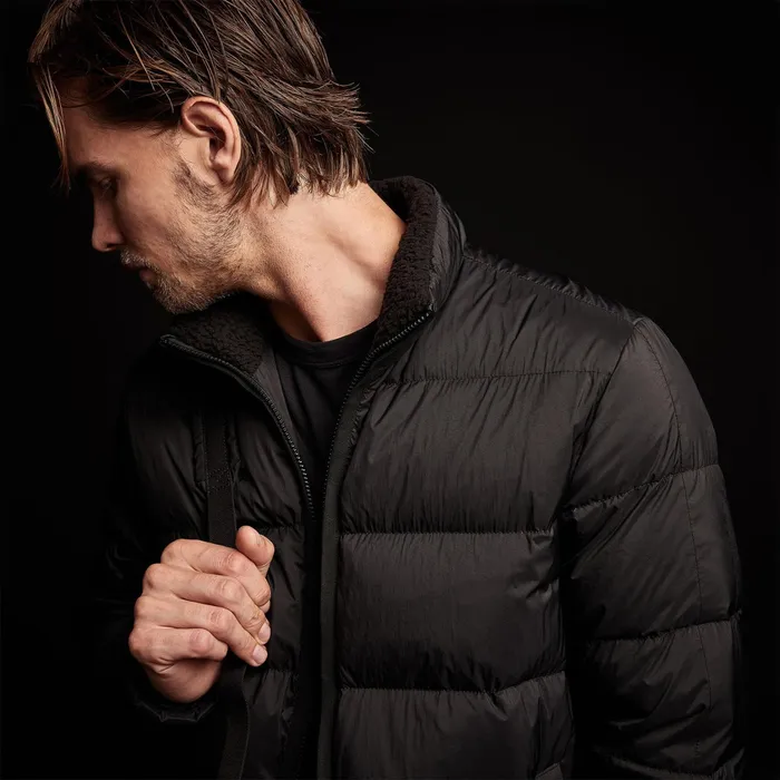 MEN James Perse ASPEN COLLECTION Side Stripe Puffer Jacket Blackblack