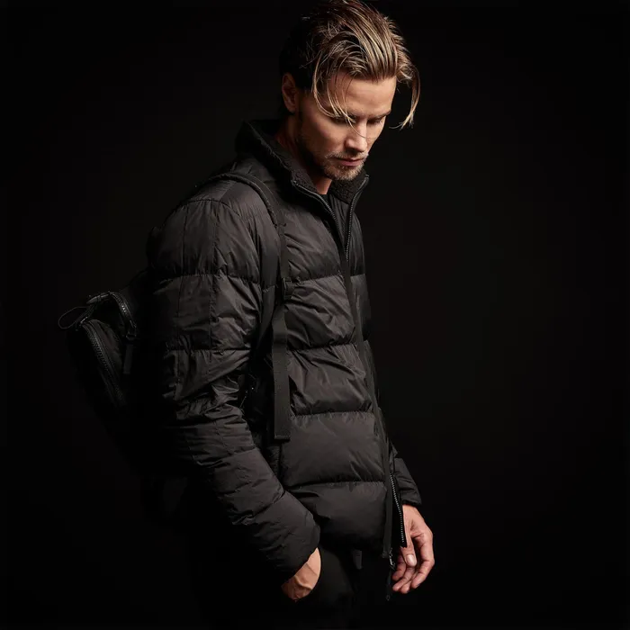 MEN James Perse ASPEN COLLECTION Side Stripe Puffer Jacket Blackblack