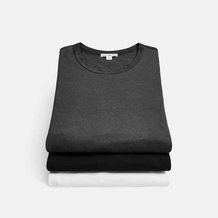 MEN James Perse GIFT SETS 3 Pack Short Sleeve Crew Neck Blackwhitecarbon Pigment