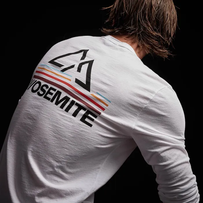 MEN James Perse GRAPHICS Long Sleeve Retro Stripe Graphic White