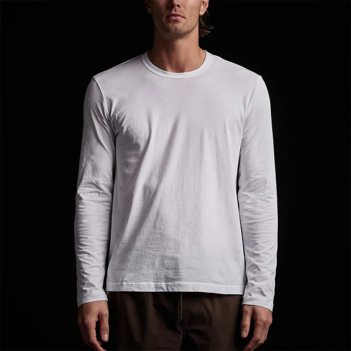 MEN James Perse GRAPHICS Long Sleeve Retro Stripe Graphic White