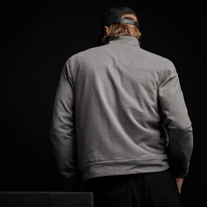 MEN James Perse JACKETSOUTERWEAR YOSEMITE Mixed Media Full Zip Funnel Neck Jacket Charcoal