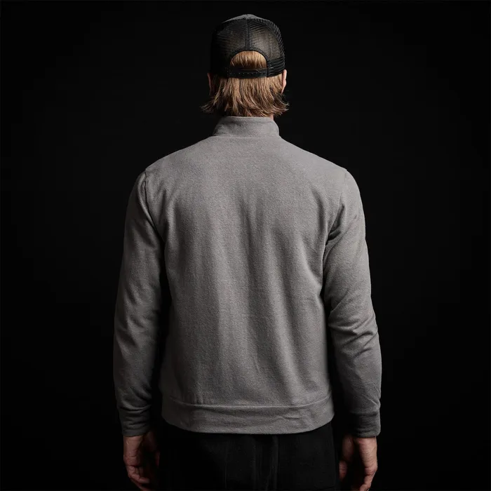 MEN James Perse JACKETSOUTERWEAR YOSEMITE Mixed Media Full Zip Funnel Neck Jacket Charcoal
