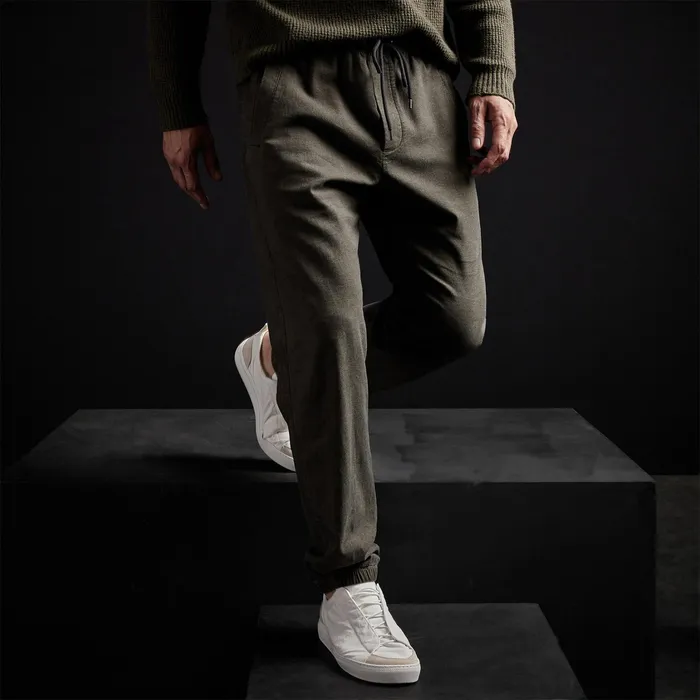 MEN James Perse PANTSDENIM Overdyed Flannel Track Pant Hunter Pigment