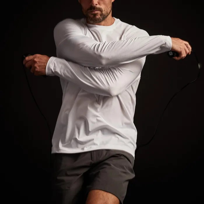 MEN James Perse Performance Tops YOSEMITE Perforated Performance Crew White