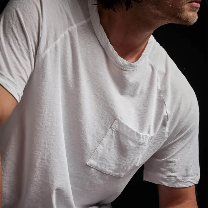 MEN James Perse POLOSNOVELTY TOPS Linen Palm Tee White