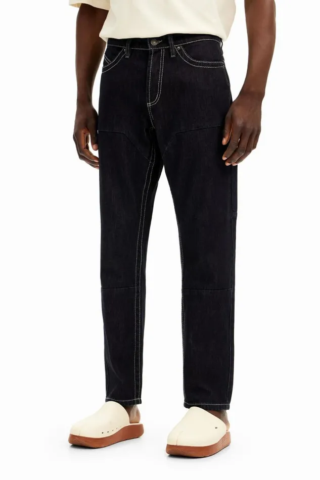 Men Jeans And Trousers Desigual Long Denim Pants With Pockets