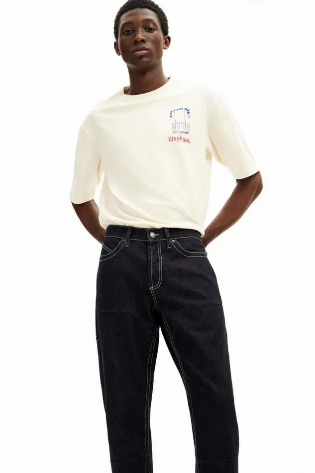 Men Jeans And Trousers Desigual Long Denim Pants With Pockets
