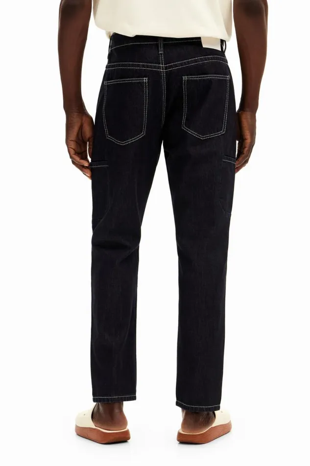 Men Jeans And Trousers Desigual Long Denim Pants With Pockets