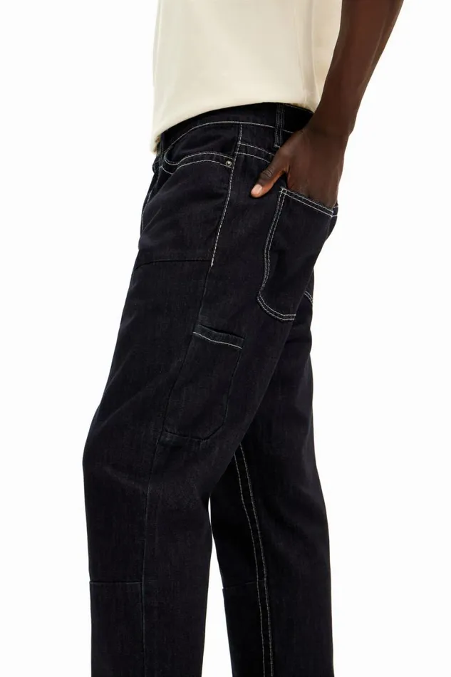 Men Jeans And Trousers Desigual Long Denim Pants With Pockets