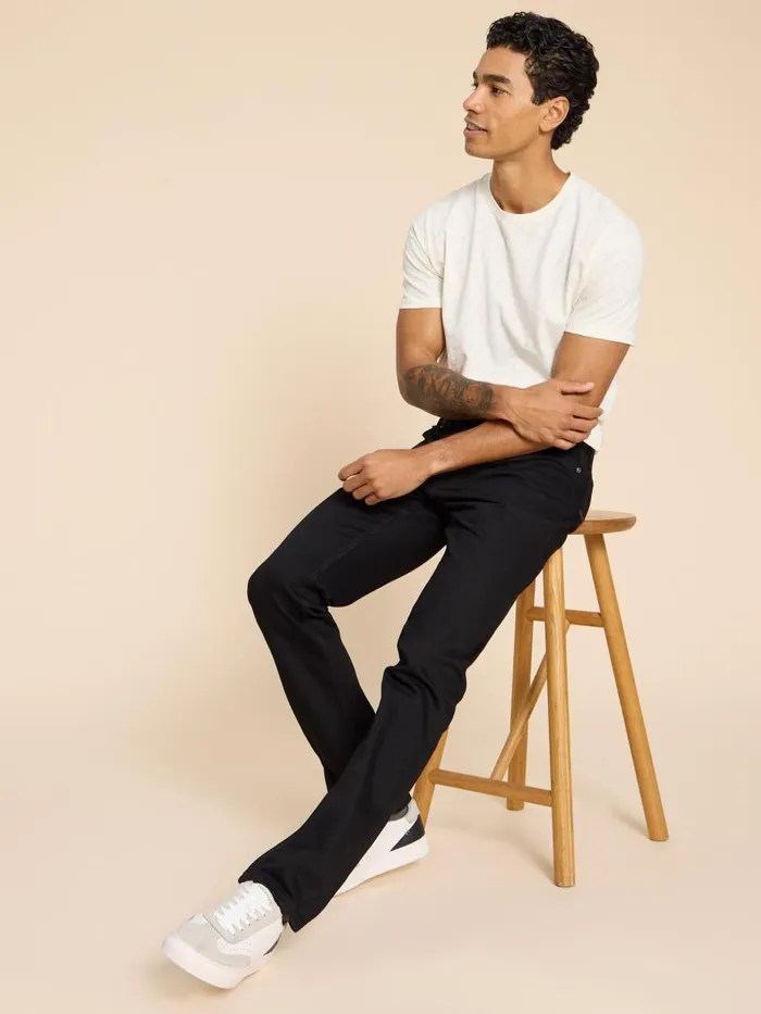 Men JEANS White Stuff Eastwood Straight Jean Pure Black Men JEANS White Stuff Eastwood Straight Jean Pure Black