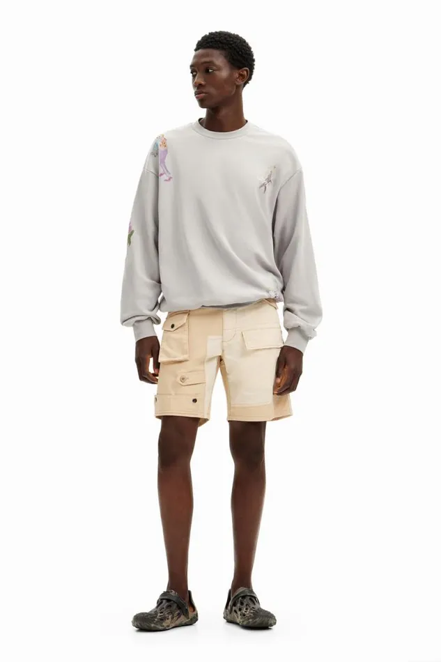 Men Jumpers And Sweatshirts Desigual Watercolor Illustrations Sweatshirt