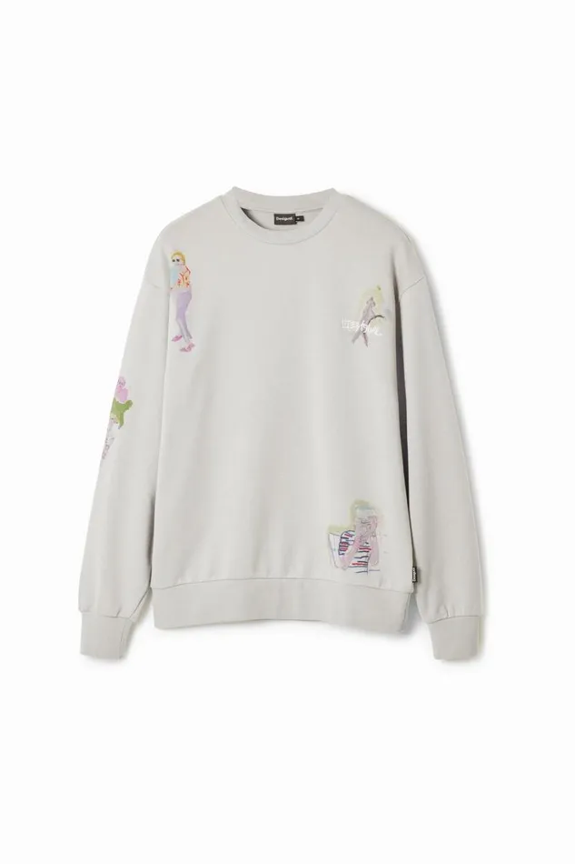 Men Jumpers And Sweatshirts Desigual Watercolor Illustrations Sweatshirt