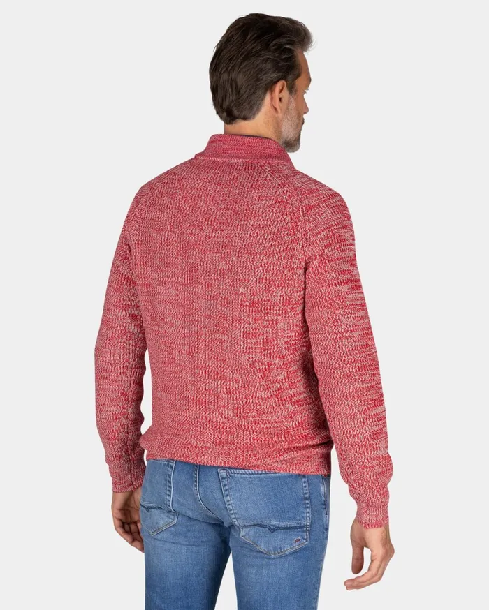 Men Knitwear NZA New Zealand Auckland Gray Cotton Sweater With HalfZip 8211 Reef Red Men Knitwear NZA New Zealand Auckland Gray Cotton Sweater With HalfZip 8211 Reef Red