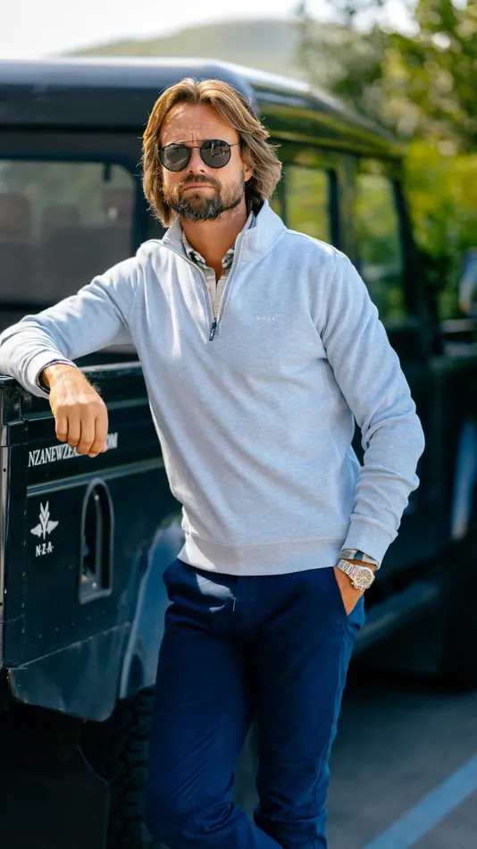 Men Knitwear NZA New Zealand Auckland Light Blue Half Zip Sweat 8211 Marble Blue Men Knitwear NZA New Zealand Auckland Light Blue Half Zip Sweat 8211 Marble Blue
