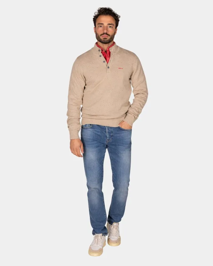 Men Knitwear NZA New Zealand Auckland SandColored Sweater With Buttons 8211 Shimmering Sand Men Knitwear NZA New Zealand Auckland SandColored Sweater With Buttons 8211 Shimmering Sand