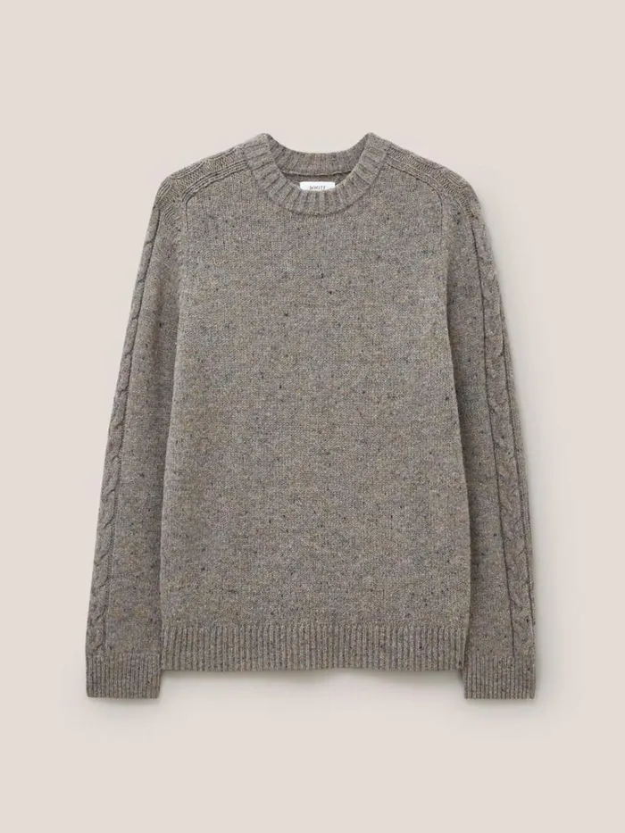 Men KNITWEAR White Stuff Arundel Crew Dark Natural