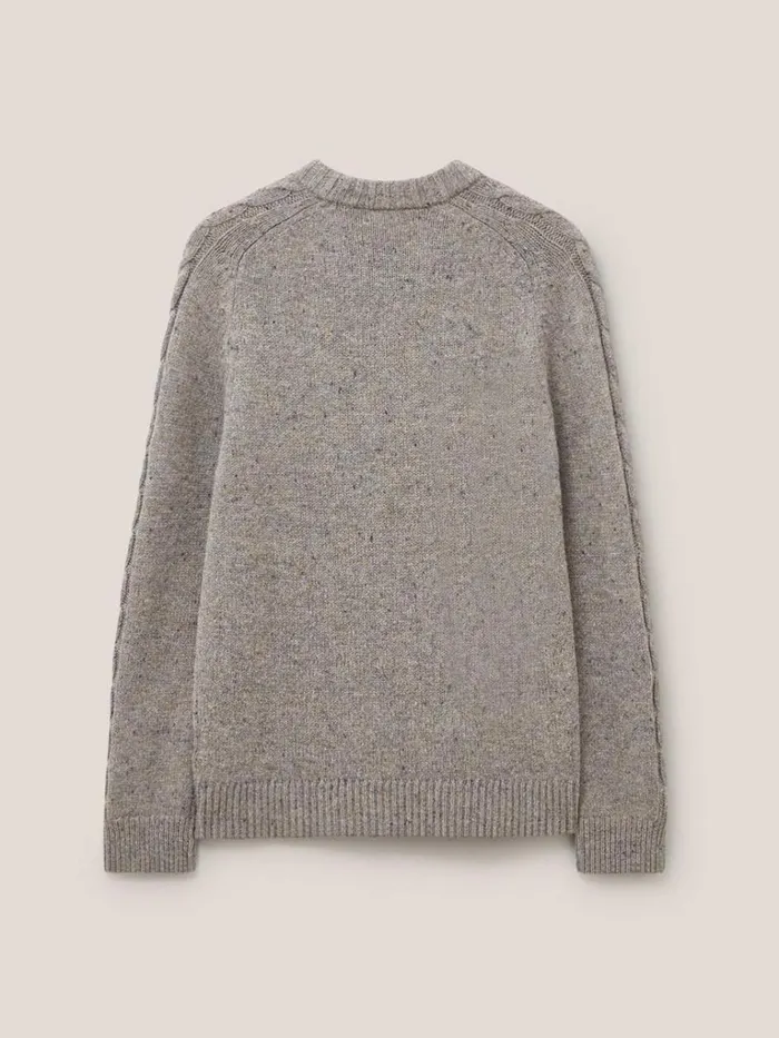 Men KNITWEAR White Stuff Arundel Crew Dark Natural Men KNITWEAR White Stuff Arundel Crew Dark Natural