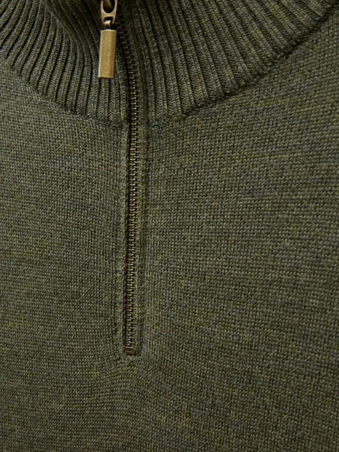 Men KNITWEAR White Stuff Newport Merino Jumper Khaki Green Men KNITWEAR White Stuff Newport Merino Jumper Khaki Green