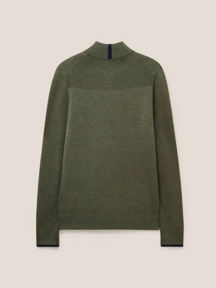 Men KNITWEAR White Stuff Newport Merino Jumper Khaki Green Men KNITWEAR White Stuff Newport Merino Jumper Khaki Green
