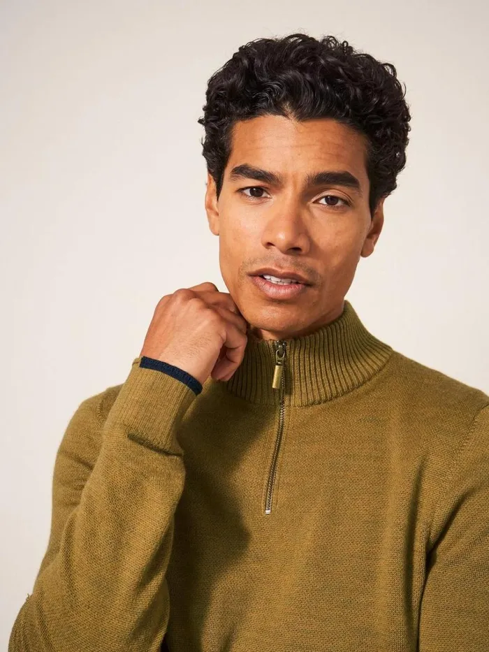 Men KNITWEAR White Stuff Newport Merino Jumper Mid Green