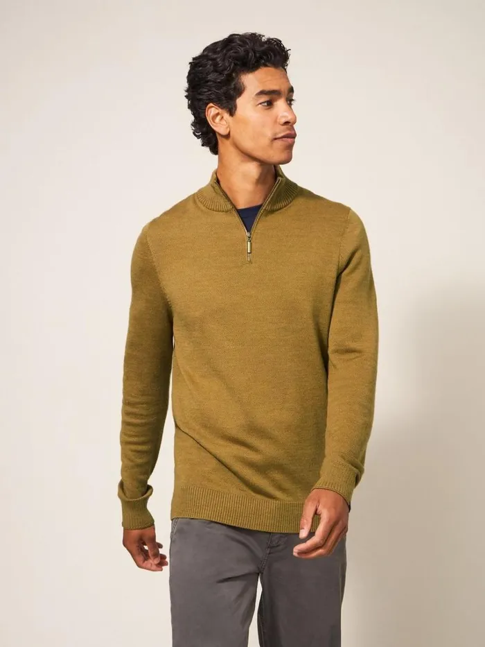 Men KNITWEAR White Stuff Newport Merino Jumper Mid Green Men KNITWEAR White Stuff Newport Merino Jumper Mid Green