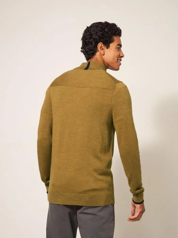 Men KNITWEAR White Stuff Newport Merino Jumper Mid Green Men KNITWEAR White Stuff Newport Merino Jumper Mid Green