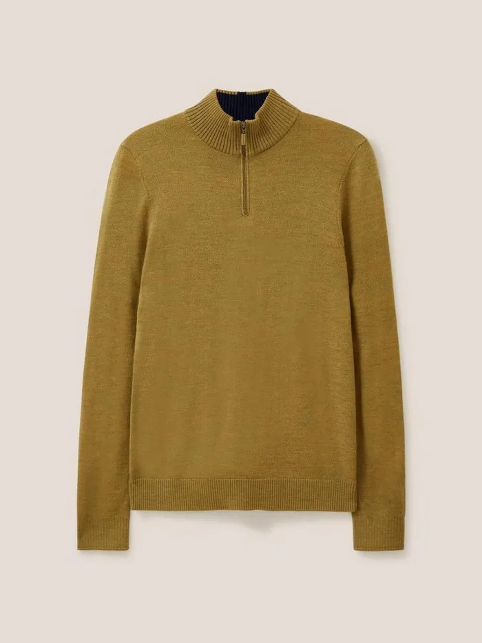 Men KNITWEAR White Stuff Newport Merino Jumper Mid Green Men KNITWEAR White Stuff Newport Merino Jumper Mid Green