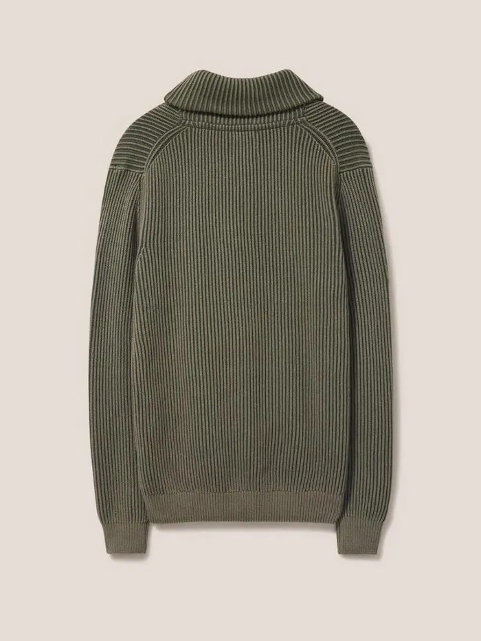 Men KNITWEAR White Stuff Shawl Neck Rib Jumper Dark Green Men KNITWEAR White Stuff Shawl Neck Rib Jumper Dark Green